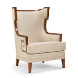 Walnut Greek Revival Armchair in Linen - Jonathan Charles