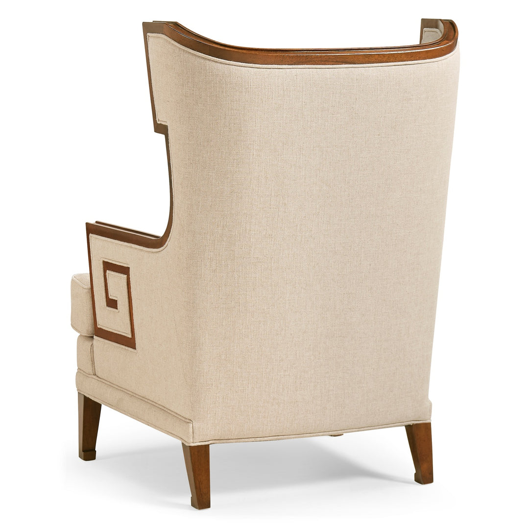 Walnut Greek Revival Armchair in Linen - Jonathan Charles