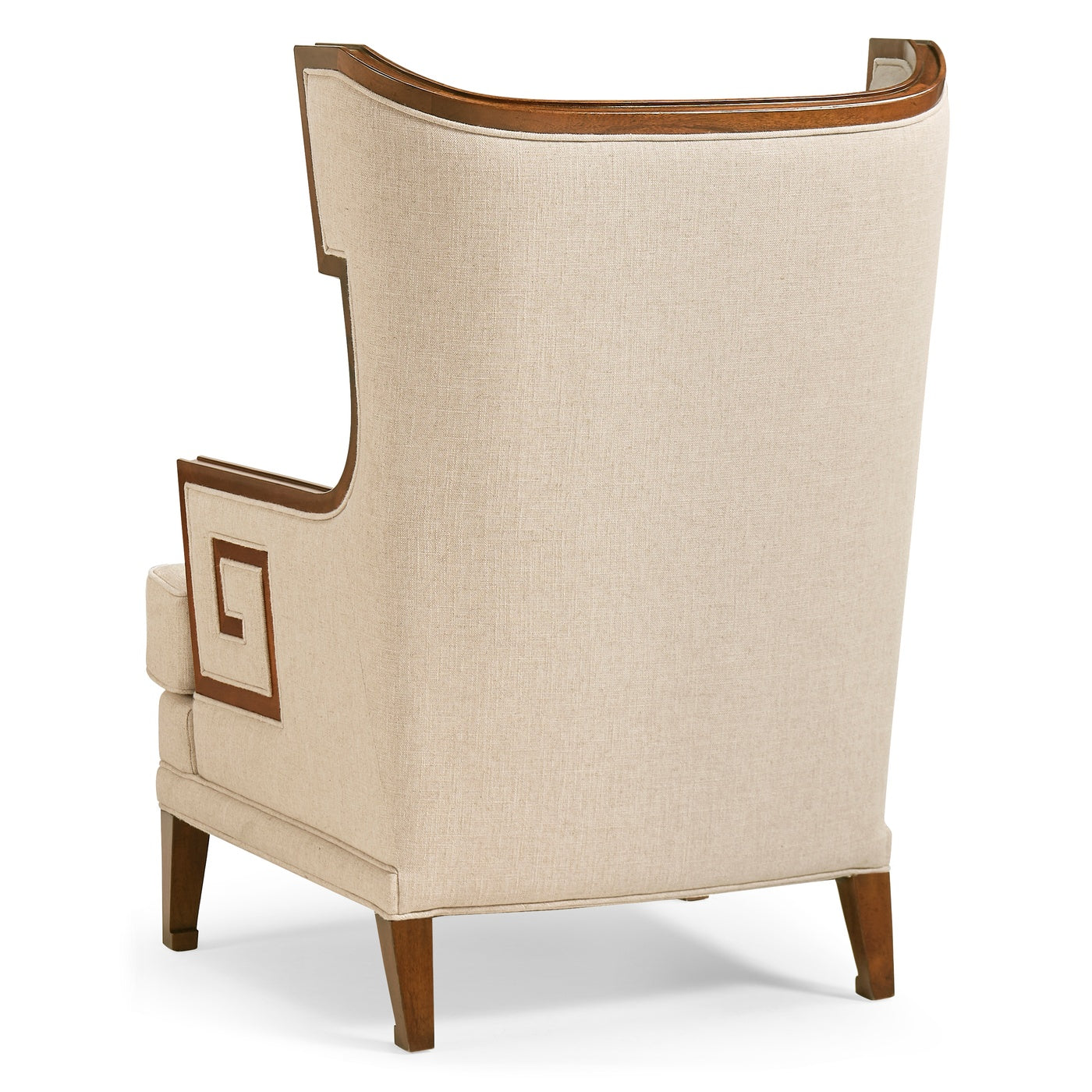 Walnut Greek Revival Armchair in Linen - Jonathan Charles