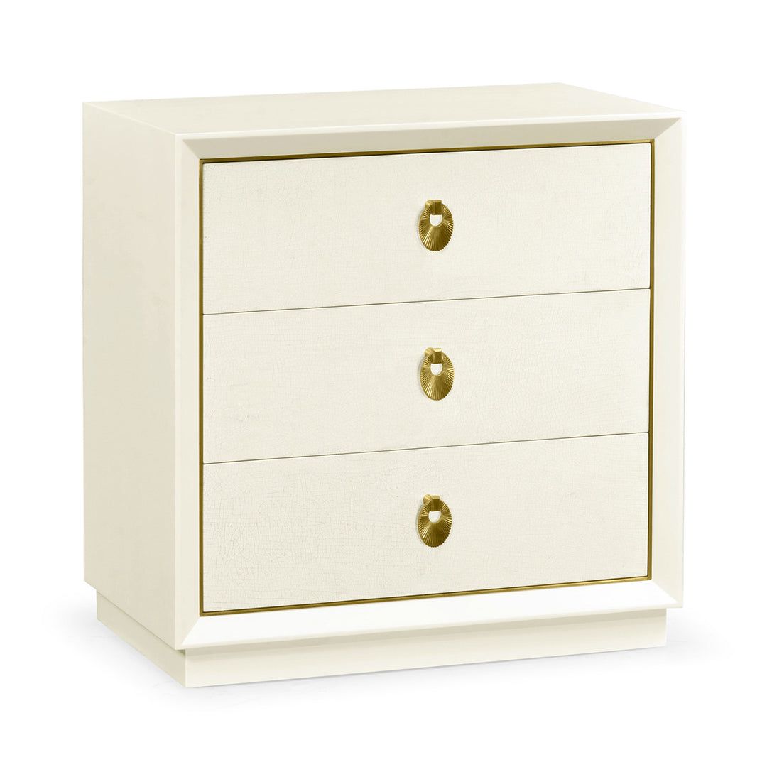 Small Chest of Three Drawers Crackle Ceramic Lacquer - Jonathan Charles