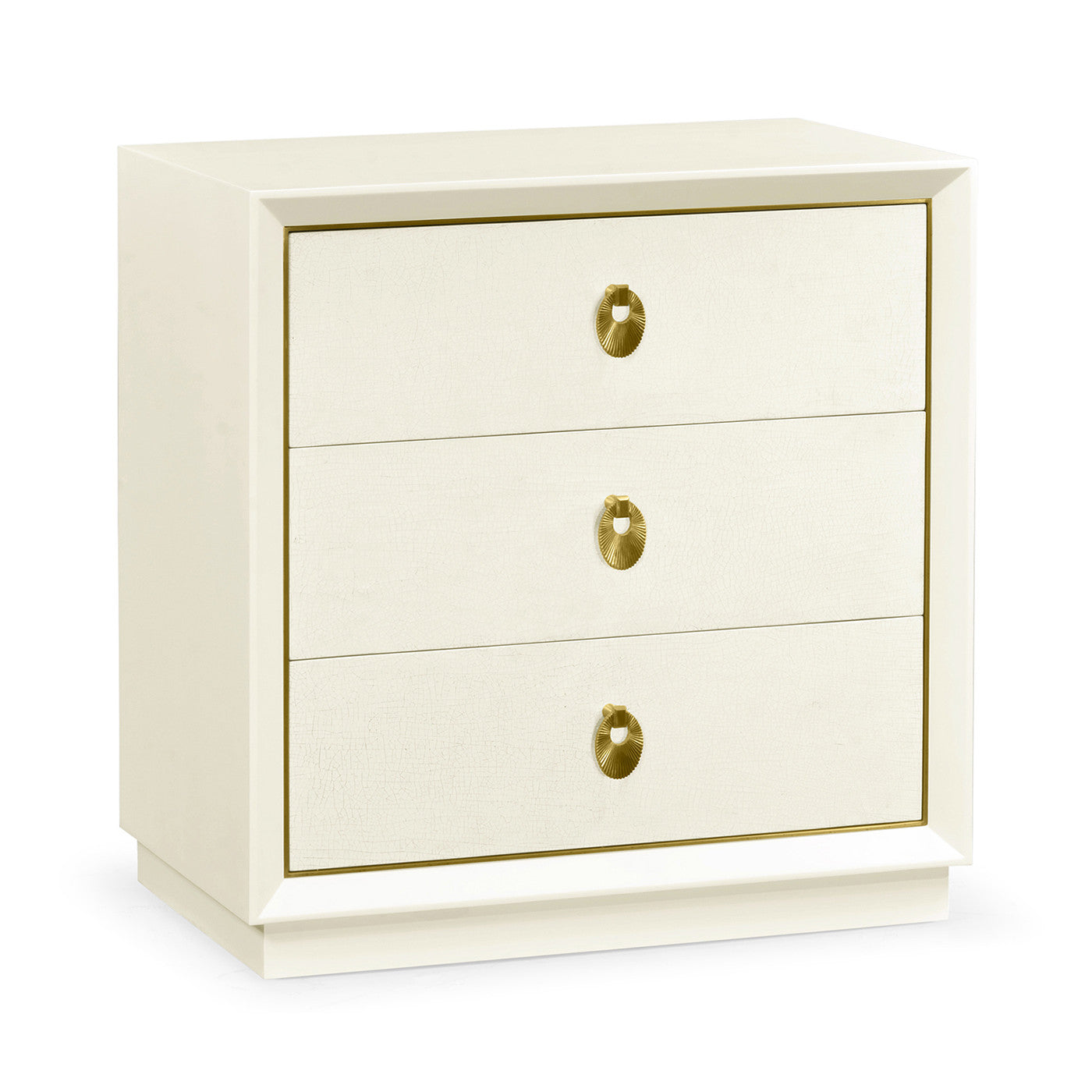 Small Chest of Three Drawers Crackle Ceramic Lacquer - Jonathan Charles