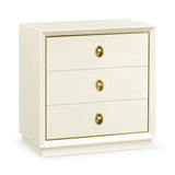Small Chest of Three Drawers Crackle Ceramic Lacquer - Jonathan Charles