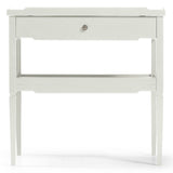 Lacquered White Side Table with Drawer