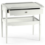 Lacquered White Side Table with Drawer