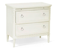 Floral Motif Bedside Table With Two Drawers