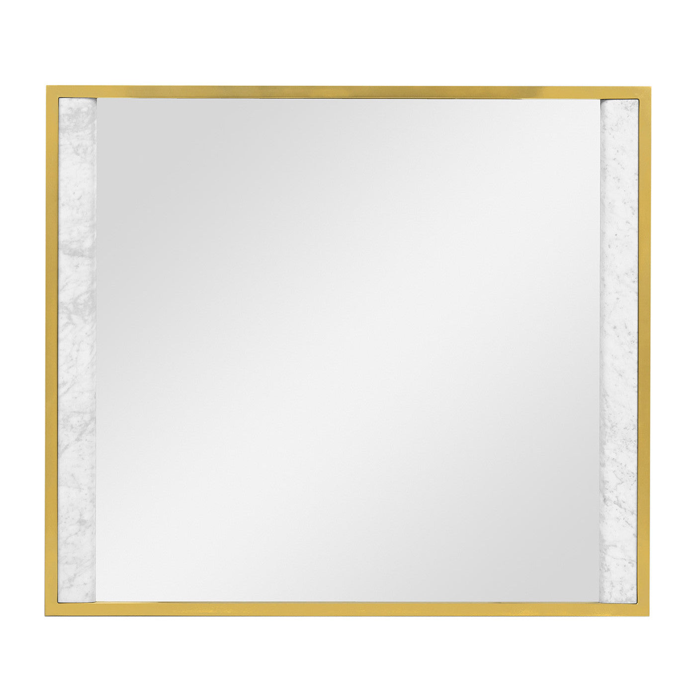 Square Wall Mirror with White Marble Edge - Jonathan Charles