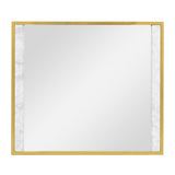 Square Wall Mirror with White Marble Edge - Jonathan Charles