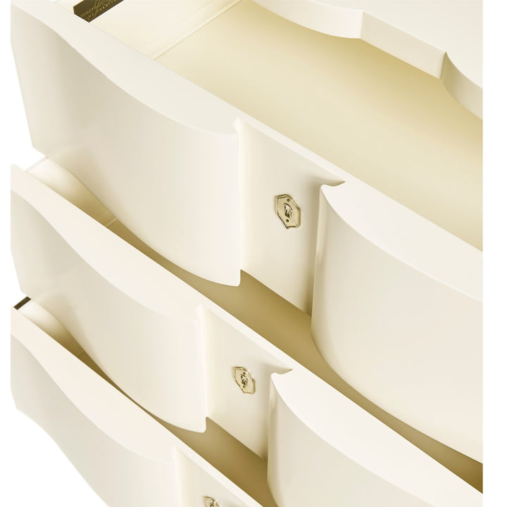 Chest of Drawers Bowfront in Ivory - Jonathan Charles