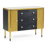 Storage Cabinet with Drawers in Ebonised Oak - Jonathan Charles