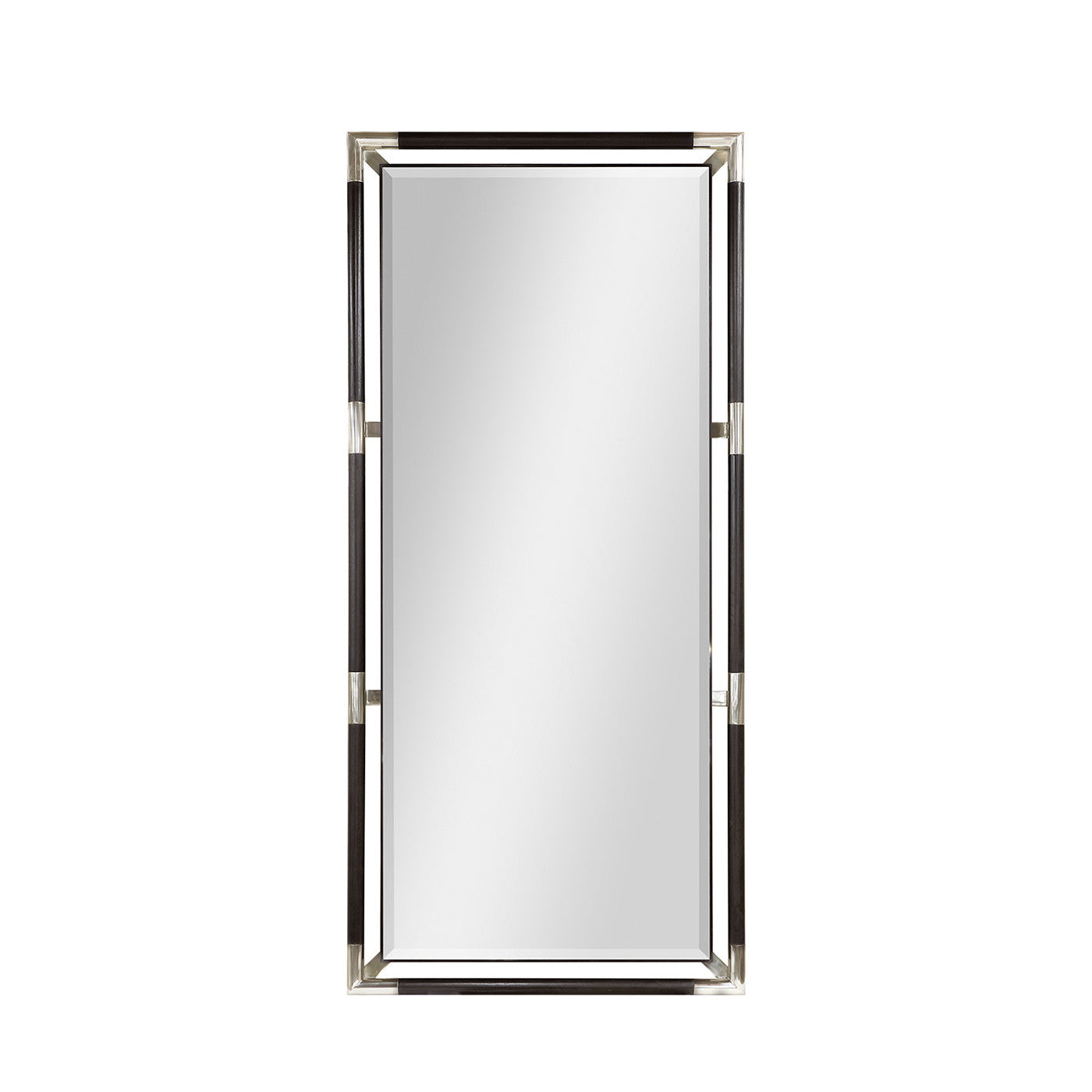 Campaign Style Charcoal Floor Standing Mirror