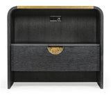 Ebonised Oak Curved Bedside Cabinet