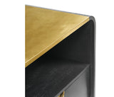 Ebonised Oak Curved Bedside Cabinet