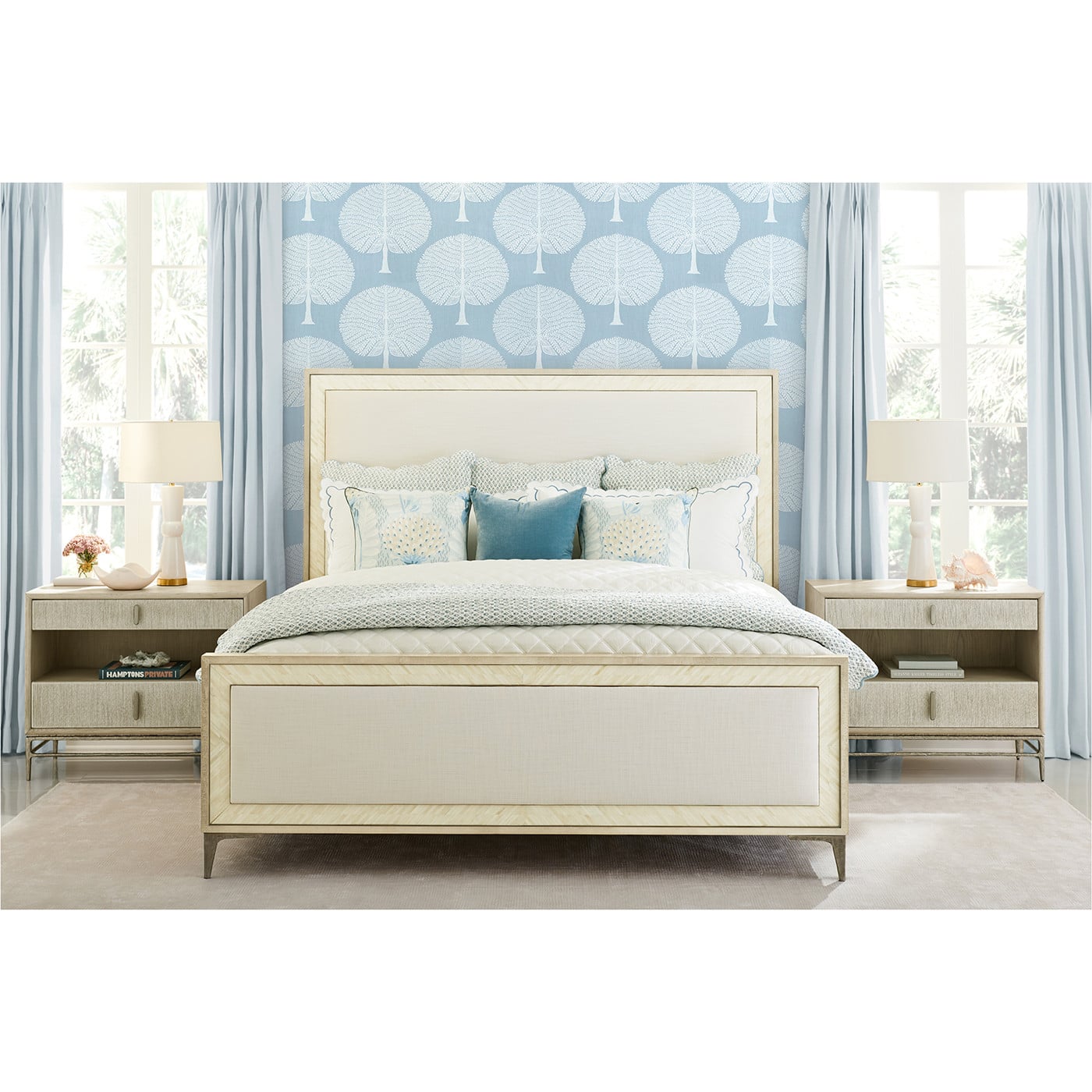 Tideline Bone & Linen Upholstered UK Super King Bed - Jonathan Charles