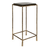 Ovard Antiqued Gold Accent Table - undefined