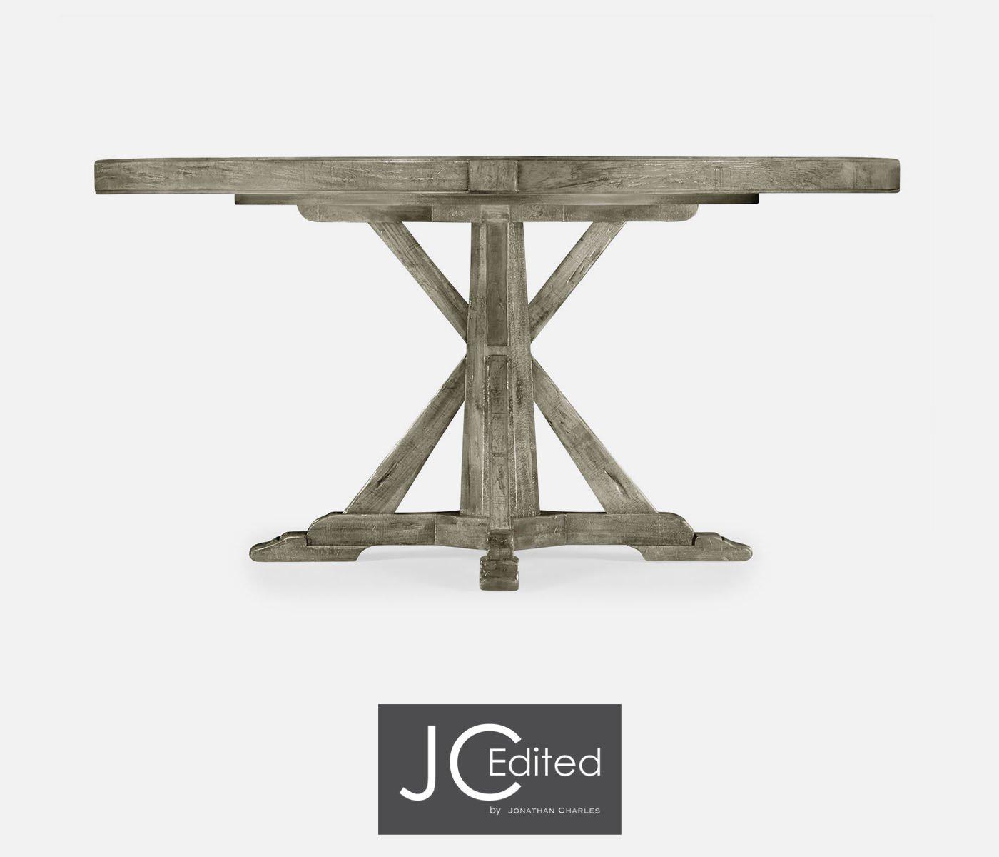 60" Circular Dining Table in Rustic Grey