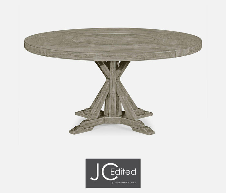 Circular Dining Table in Rustic Grey