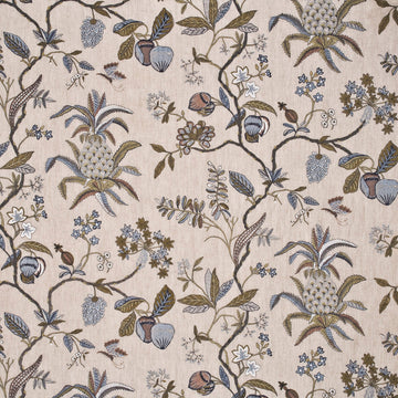 Exotic Pineapple Linen Tygprov - Sage/Dove