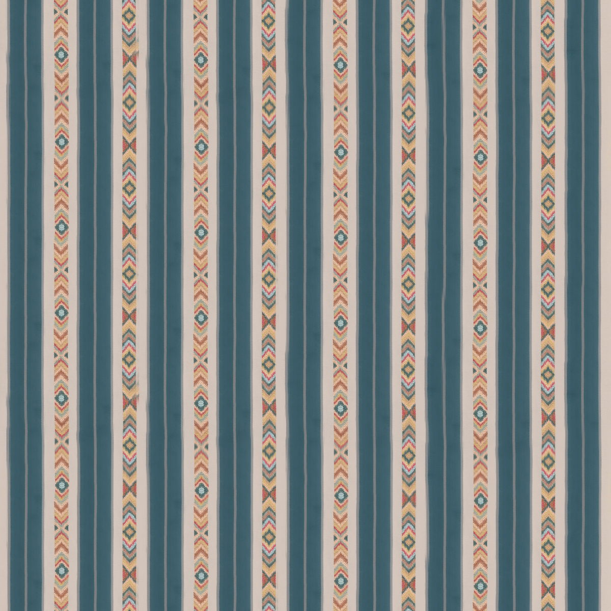 Ashlar Stripe Blue tyg