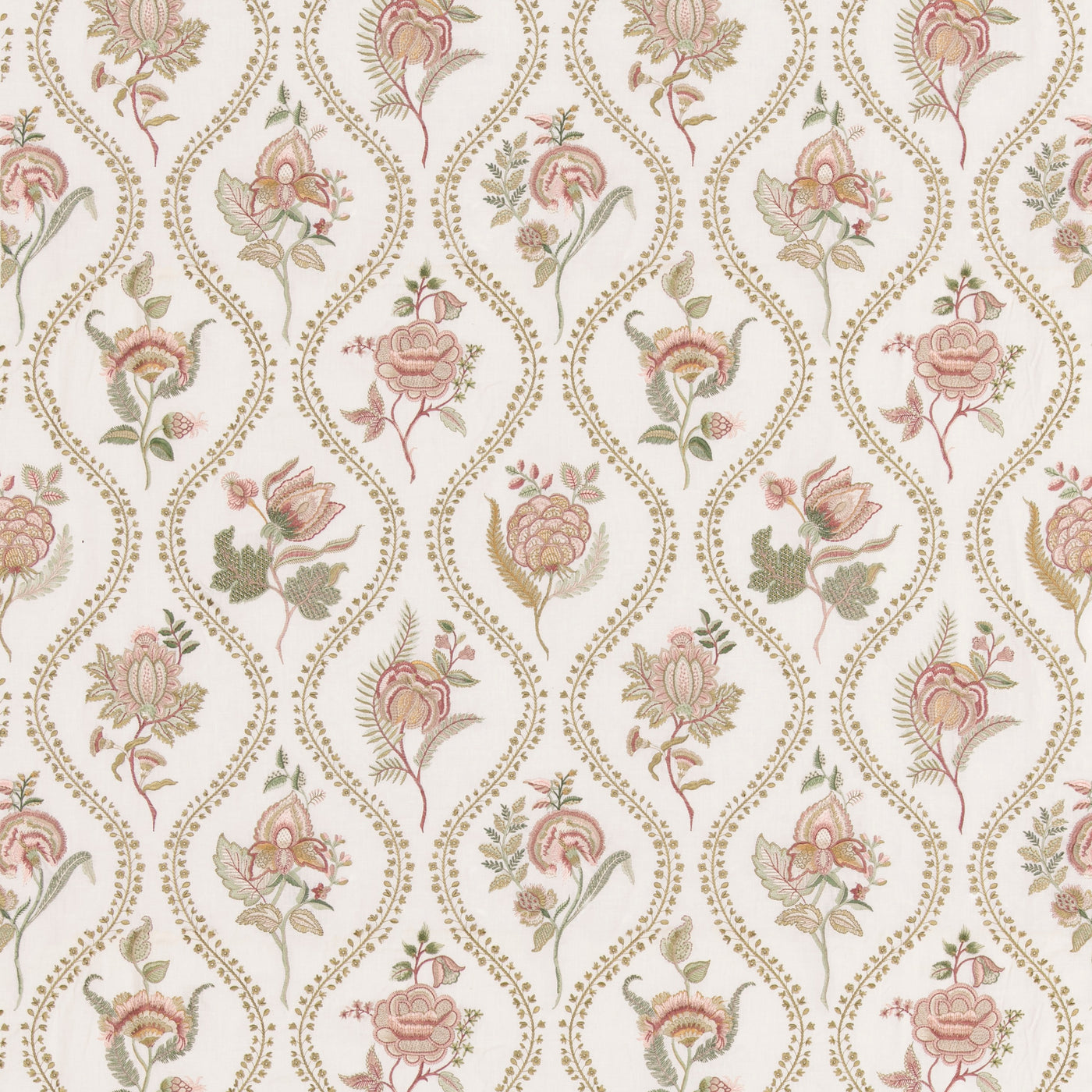 Burford Embroidery Rose/Cream tyg