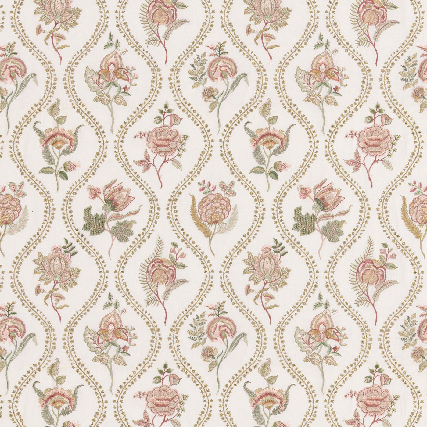 Burford Embroidery Tyg — G P & J Baker Rose/Cream