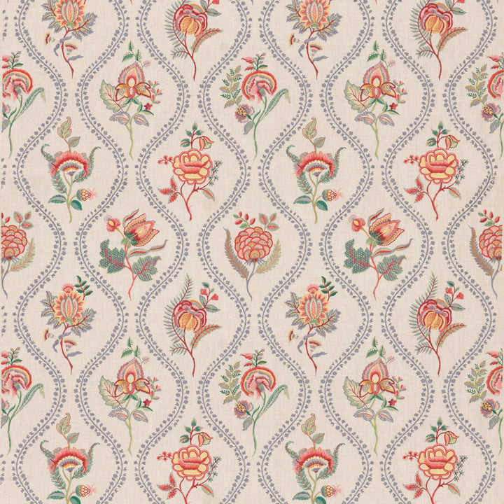 Burford Embroidery Tygprov - Blue/Emerald