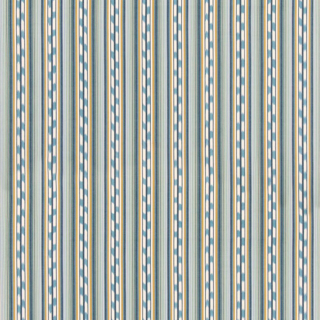 Halki Stripe Tygprov - Teal/Ochre