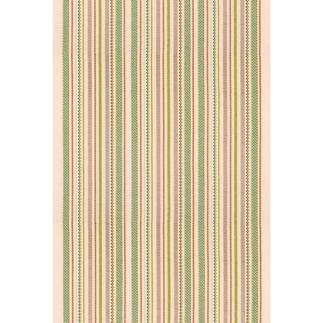 Tudor Stripe Tyg - Red/Green