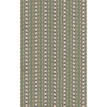 Basil Stripe Tygprov - Green/Indigo