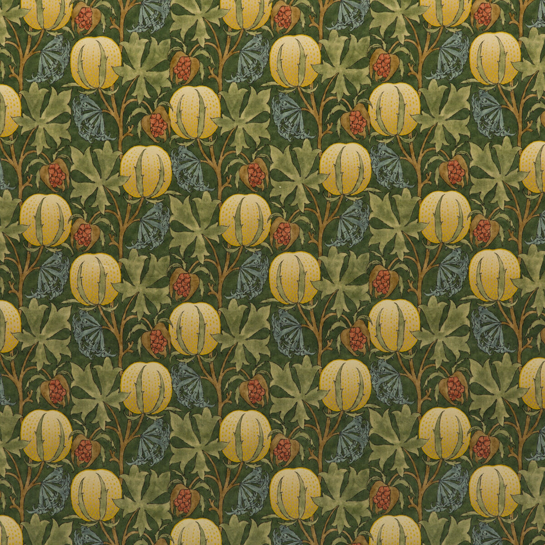 Pumpkins Velvet Tyg - Green/Terracotta