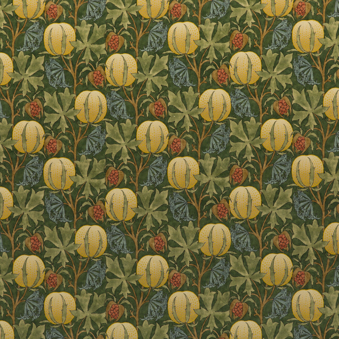Pumpkins Velvet Tygprov - Green/Terracotta