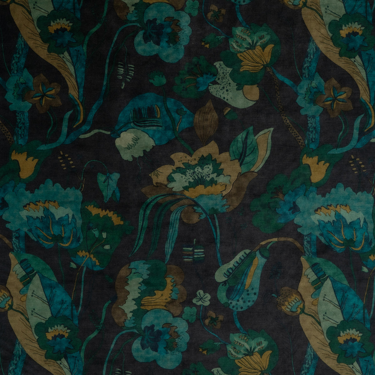 California Velvet Indigo/Teal tyg