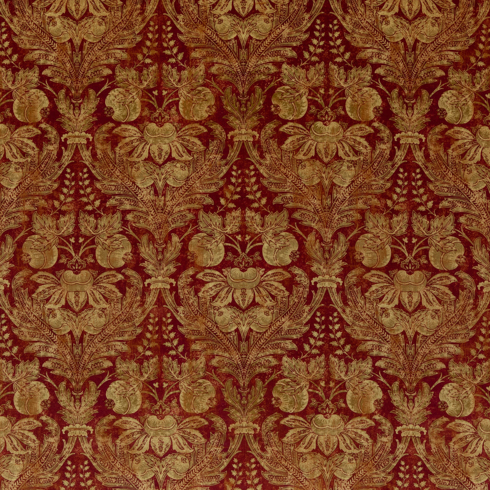 Lapura Velvet Tygprov - Indian Red