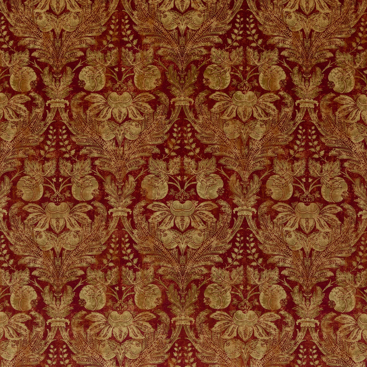 Lapura Velvet Tygprov - Indian Red
