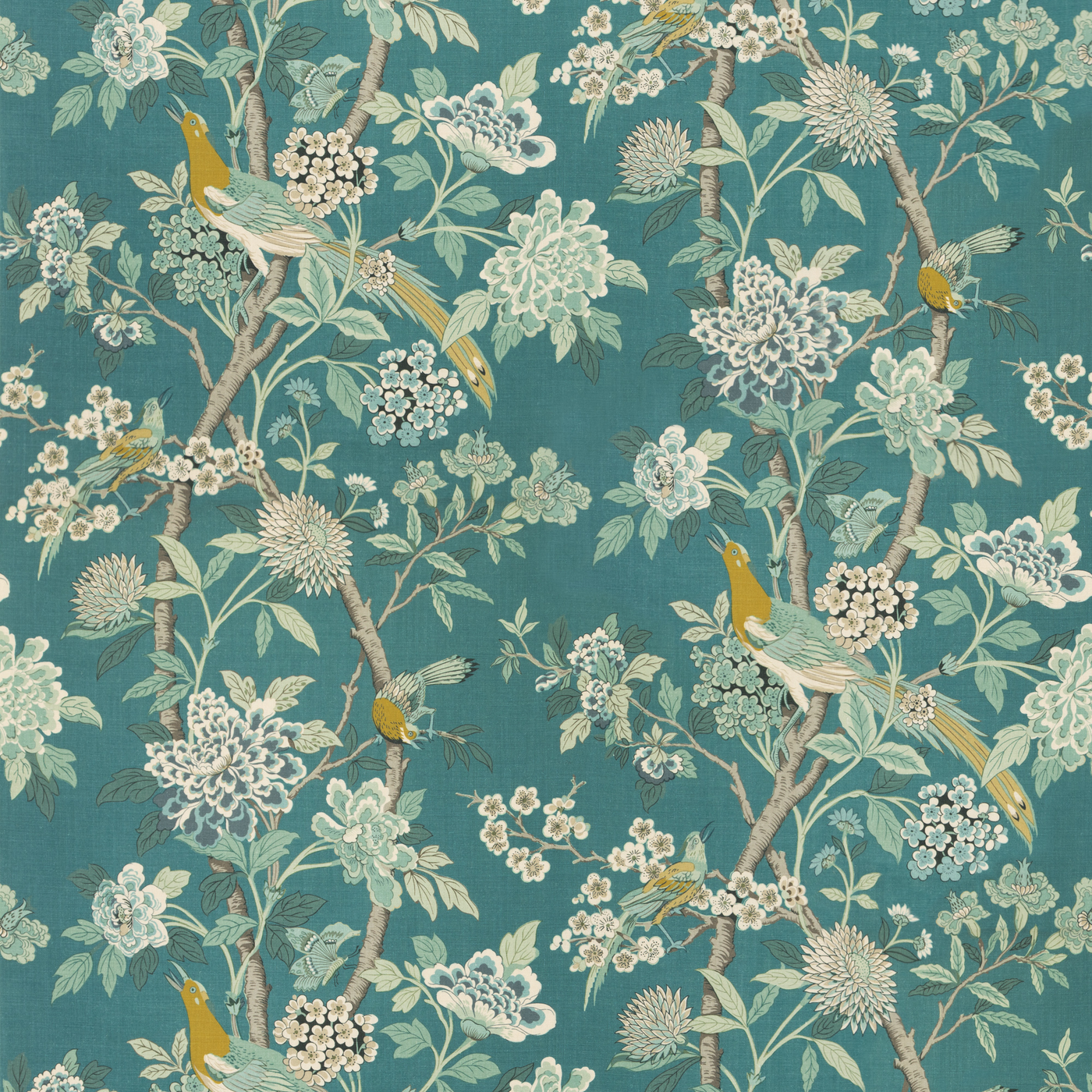 Hydrangea Bird (Archive) Teal tyg