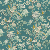 Hydrangea Bird (Archive) Teal tyg