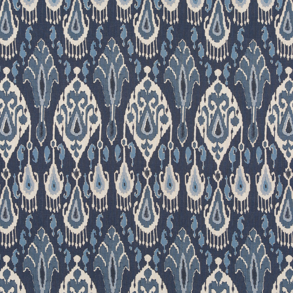 Ikat Bokhara Linen Indigo tyg