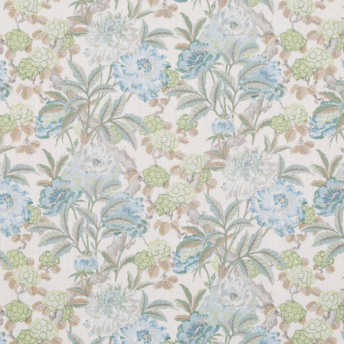 Summer Peony Aqua tyg