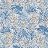 Trumpet Flowers Cotton Blue tyg