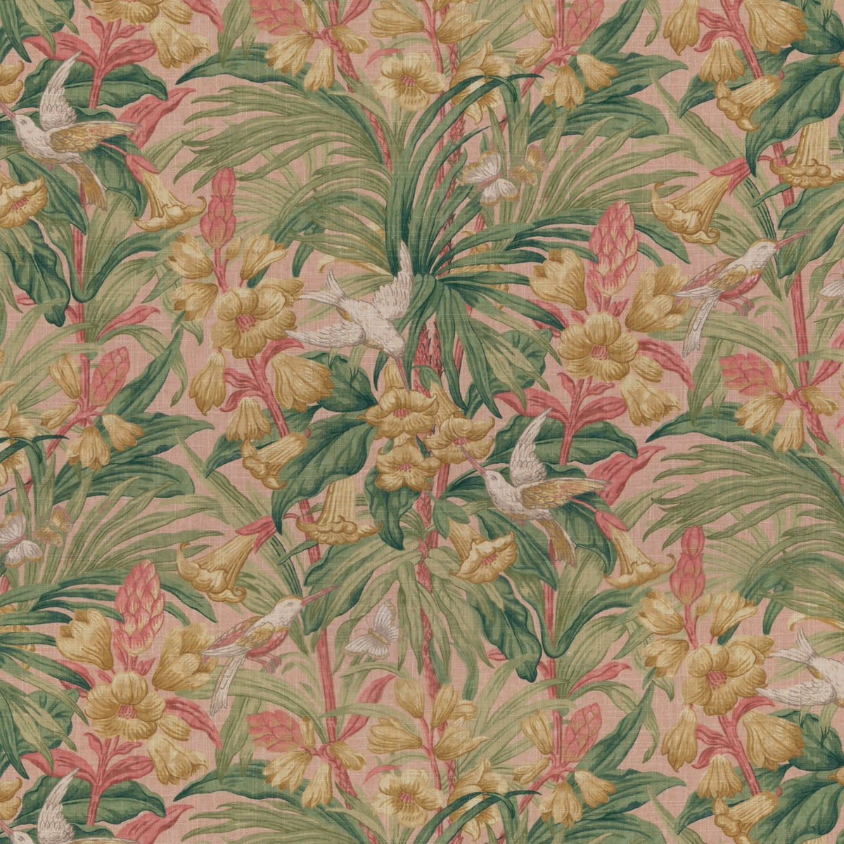 Trumpet Flowers Blush tyg