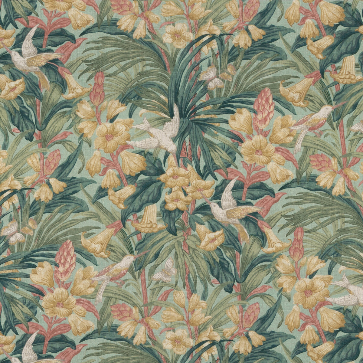 Trumpet Flowers Tyg - Blush