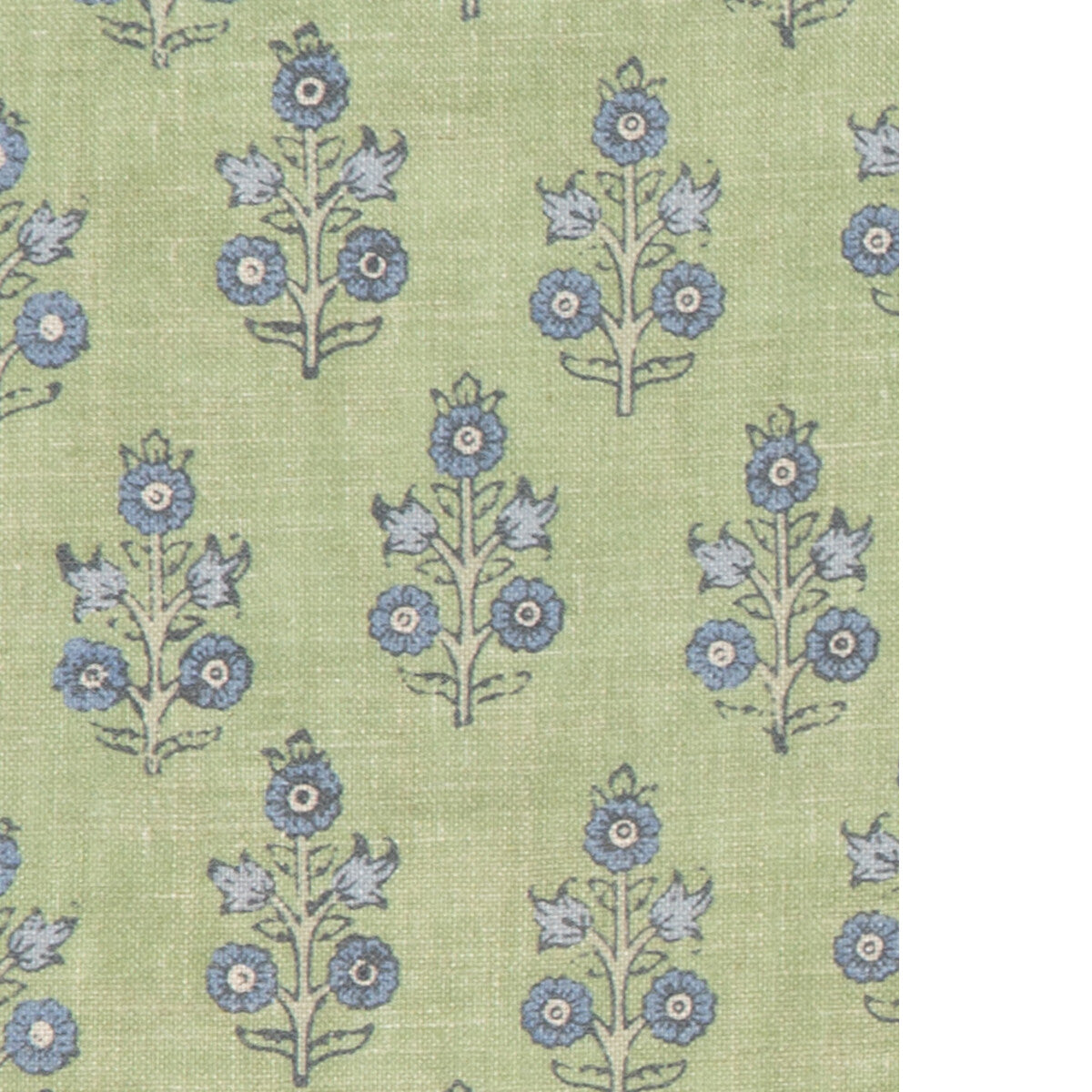 Poppy Sprig Tyg - Green/Blue