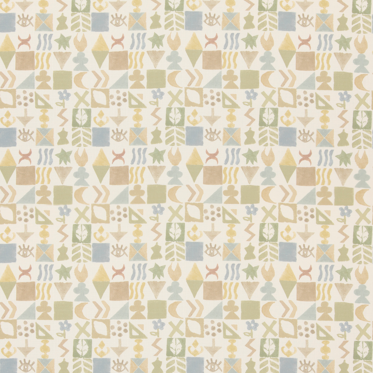 Potato Print Sage tyg