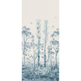 Tall Trees Printed Panel Delft Blue tyg
