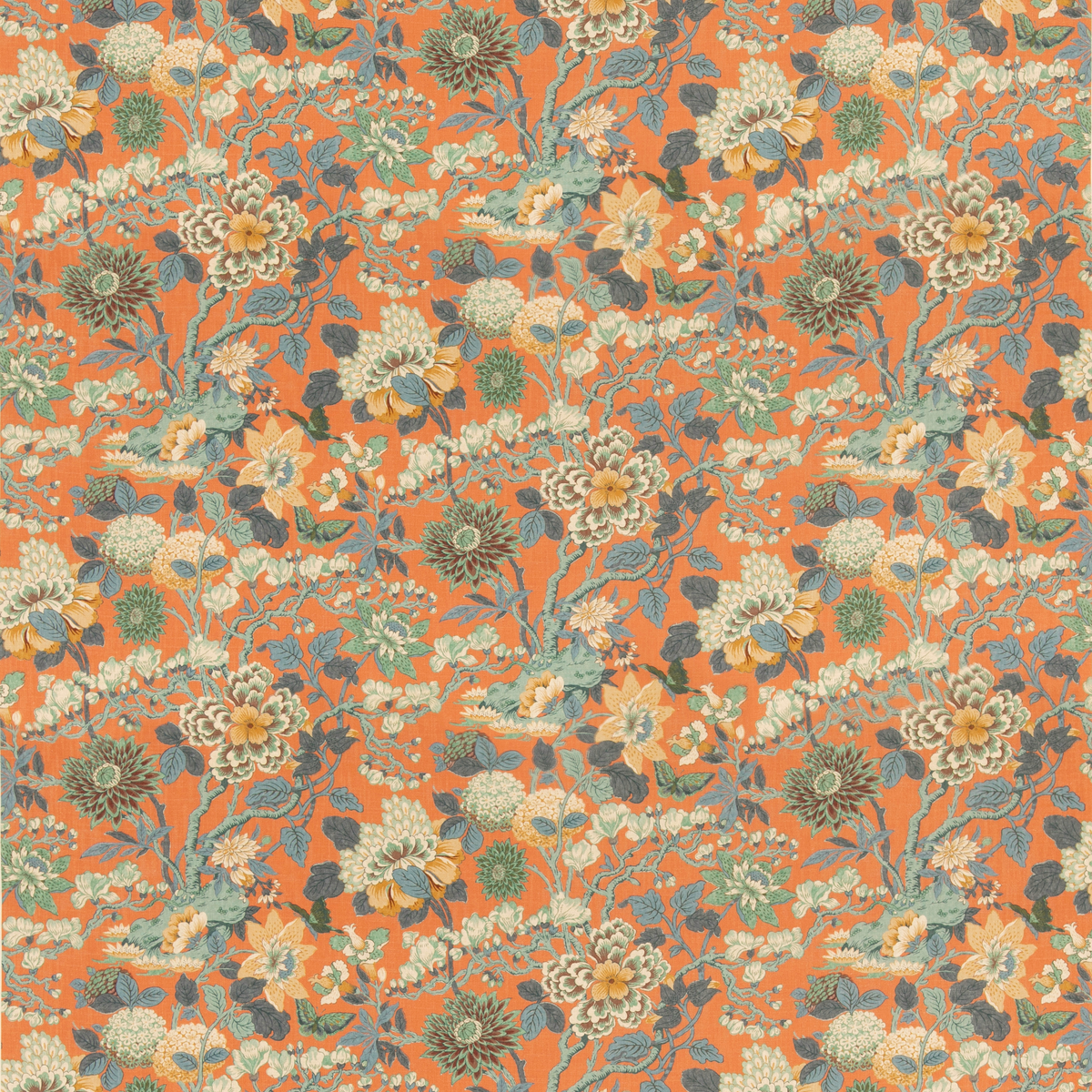 Little Magnolia Teal/Orange tyg