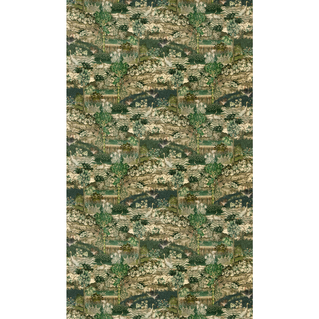 Palace Tapestry Velvet Tyg - Green