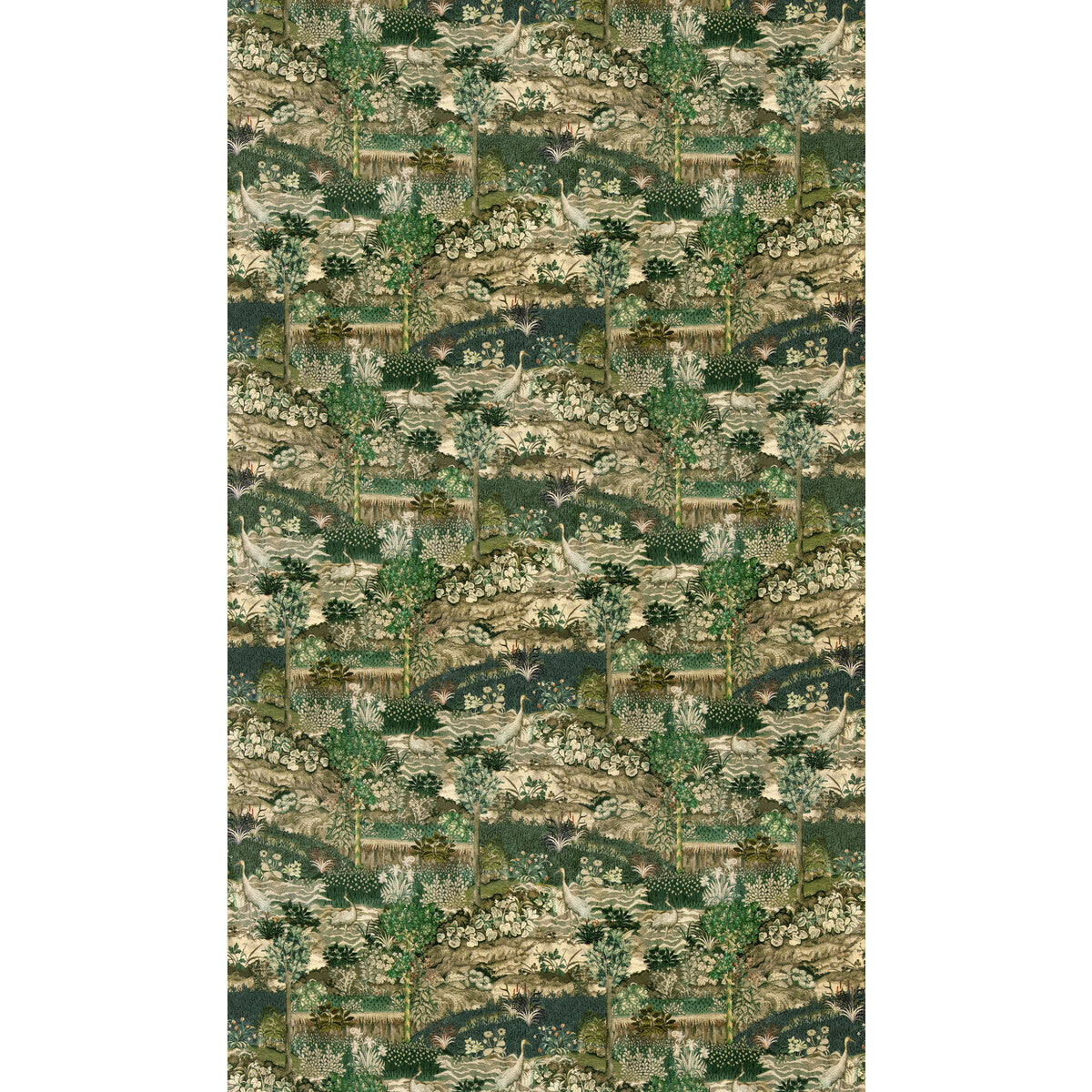 Palace Tapestry Velvet Tyg - Green