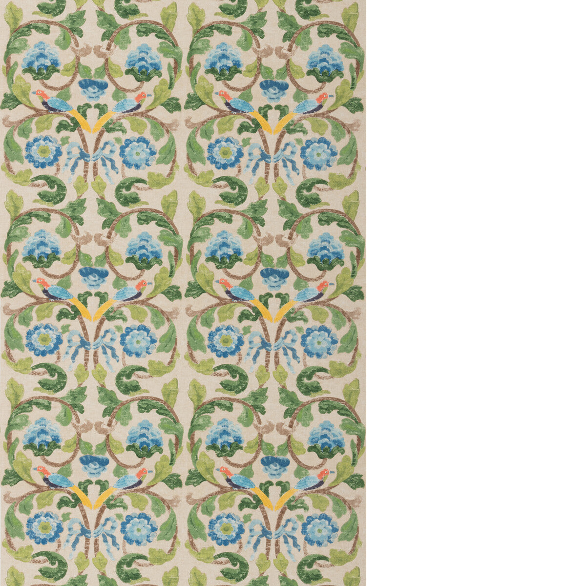 Tudor Rose Tyg - Blue/Green