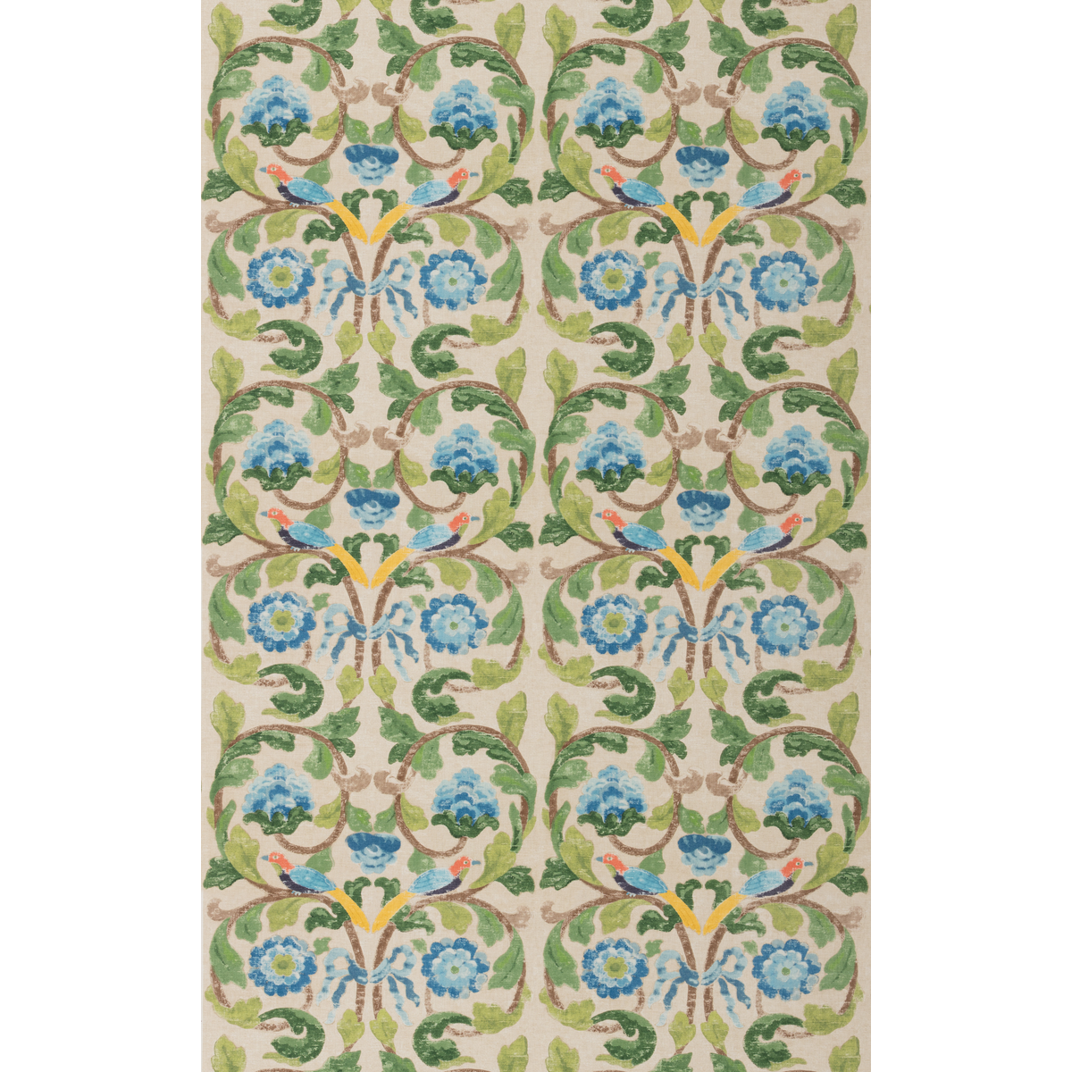 Tudor Rose Blue/Green tyg