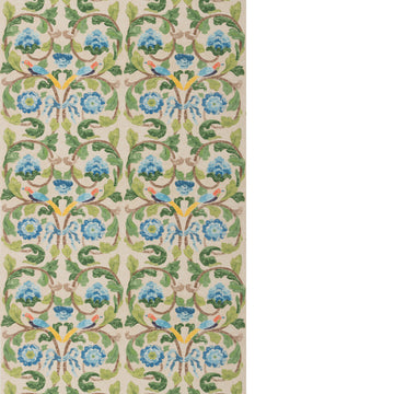 Tudor Rose Tygprov - Blue/Green
