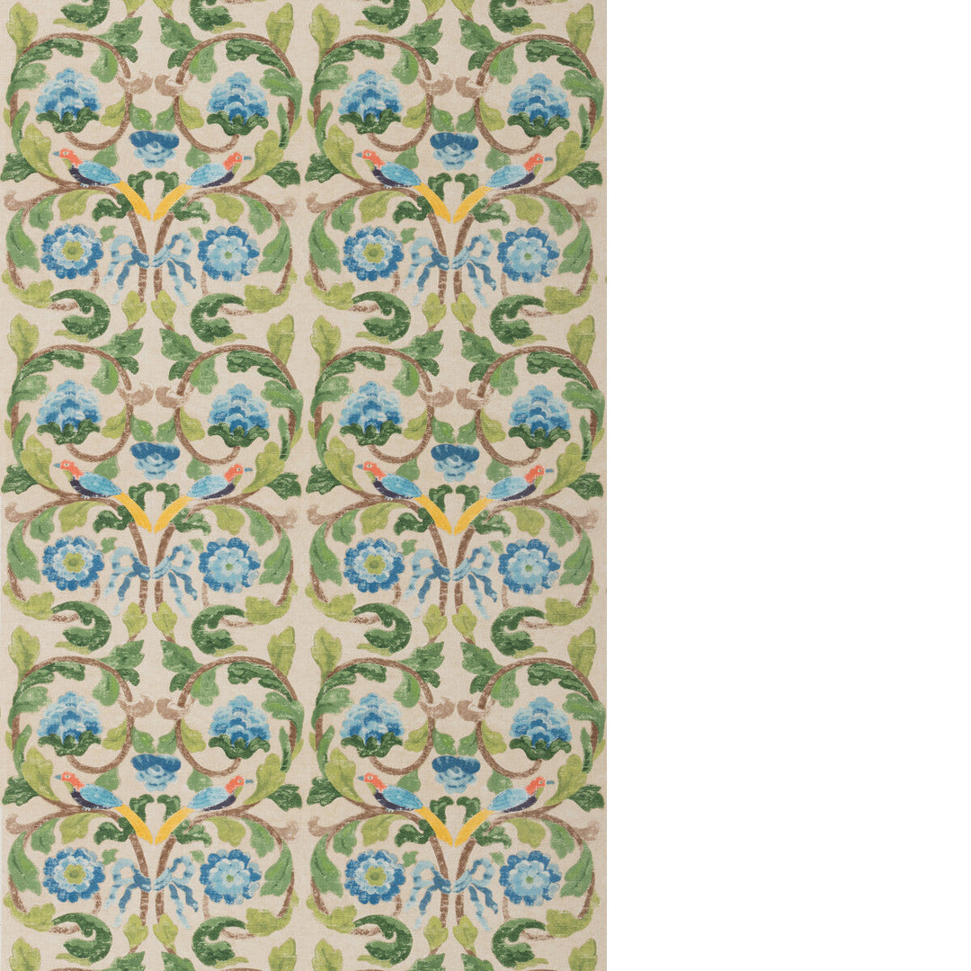 Tudor Rose Tygprov - Blue/Green